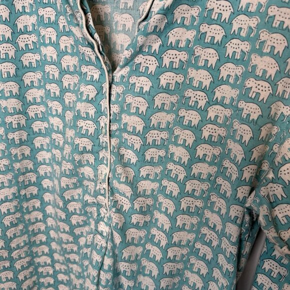 Pax Philomena Elephant Nightgown Small Blue Pockets - Picture 6 of 7